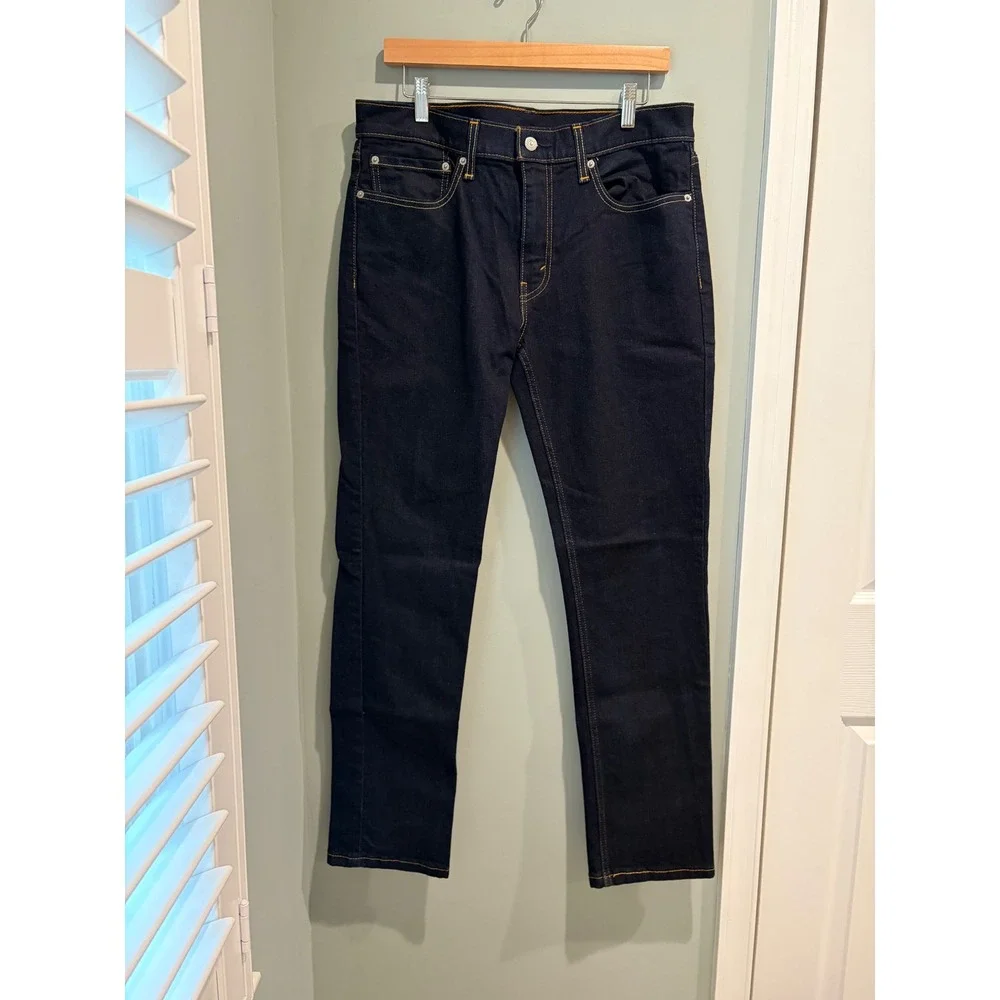 Levis 511 Slim Fit Jeans Mens 34x32 Dark Indigo Blue Stretch Denim 04511-1042